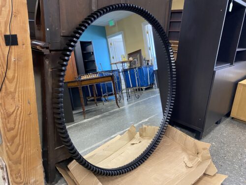 CB2 Monaco Black Round 48" Wall Mirror