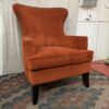 Terracotta Orange Accent Chair w/ Nailhead Trim