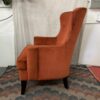 Terracotta Orange Accent Chair w/ Nailhead Trim