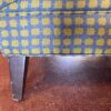 Blue and Green Square Pattern Upholstered Wingback Armchair