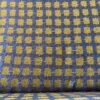 Blue and Green Square Pattern Upholstered Wingback Armchair