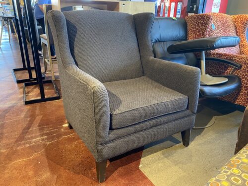 Charcoal Boucle Wingback Armchair