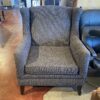 Charcoal Boucle Wingback Armchair