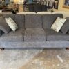 Sage Green 3-Seat Sofa w/ Decorative Pillows