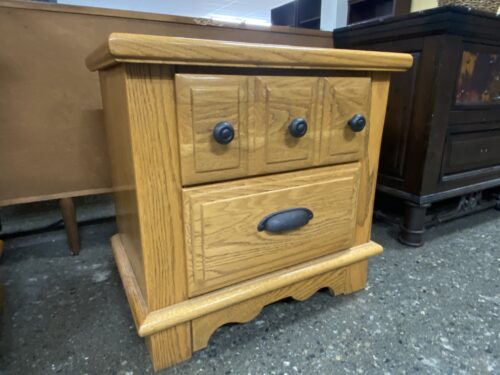 DIXIE  Oak Nightstand w/ 2 Drawers