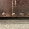 Dark Brown Rolled Arm Loveseat w/ Nailhead Trim