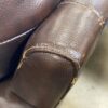 Dark Brown Rolled Arm Loveseat w/ Nailhead Trim