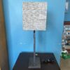 Aged Silver Rectangular Metal Table Lamp