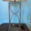 Aged Silver Rectangular Metal Table Lamp