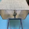 Aged Silver Rectangular Metal Table Lamp