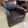 Contemporary Black Leather Armchair