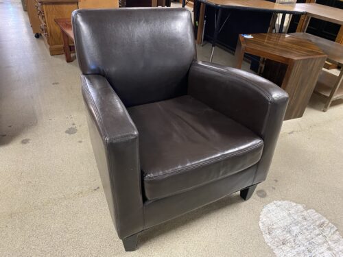 Contemporary Black Leather Armchair