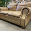 CRAFTWORK Classic Tan Leather Loveseat w/ Nailhead Trim