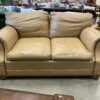 CRAFTWORK Classic Tan Leather Loveseat w/ Nailhead Trim