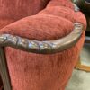 Art Deco Burgundy Accent Chair w/ Wood Frame