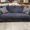 ASHLEY Dark Grey 3-Seat Sofa w/ Decorative Pillows