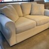 Off-White Loveseat w/ Throw Pillows