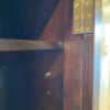 Dark Roast Tempered Glass Door Cabinet w/ Adjustable Shelves