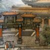"Views of the Summer Palace in China" Chinese Ceramic Plate Set (Set of 2)