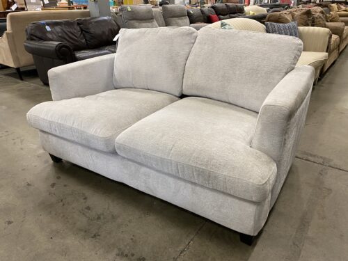 White Crushed Velvet Wide Loveseat