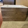 NEW! EVIVA Rosewood Single Sink Floating Bathroom Vanity with White Porcelain Top