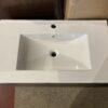 NEW! EVIVA Rosewood Single Sink Floating Bathroom Vanity with White Porcelain Top
