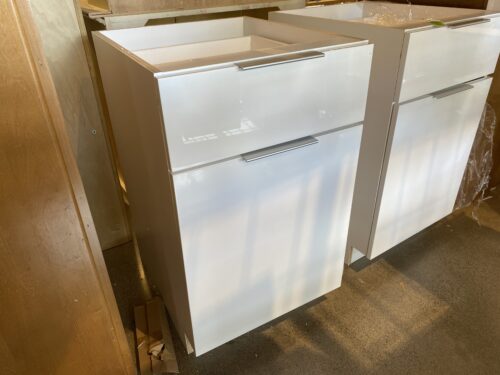 NEW! White Single Drawer Lower Cabinet with Adjustable Shelves