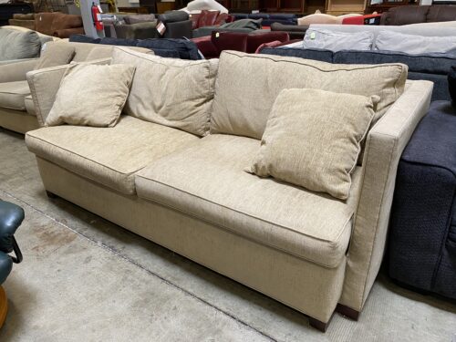 PEARSON  Beige Woven 3 Seat Sofa with Square Arms