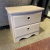 Two Drawer Nightstand with Heart Shaped Cut Out Handles