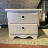 Two Drawer Nightstand with Heart Shaped Cut Out Handles