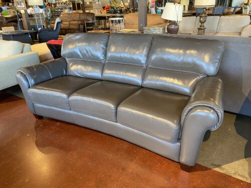 Grey Three Seater Couch with Rolled Arms