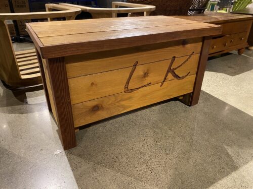 "LK" Wood Burned Trunk