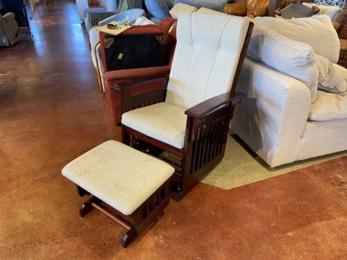 Mission Style Glider with Matching Ottoman