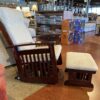 Mission Style Glider with Matching Ottoman