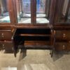 Espresso Colored China Hutch with Four Glass Door Top and Lower Storage