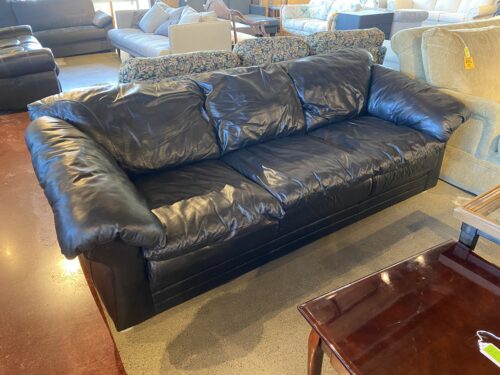 SEALY Smooth Black Three Seater Couch
