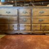 Vintage Medium Wood Nine Drawer Dresser