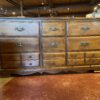 Vintage Medium Wood Nine Drawer Dresser