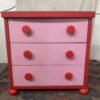 IKEA Mammut Children's 3 Drawer Chest in Red & Pink