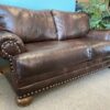 ASHLEY Blended Leather Loveseat w/ Nailhead Trim