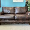 ASHLEY Blended Leather Loveseat w/ Nailhead Trim