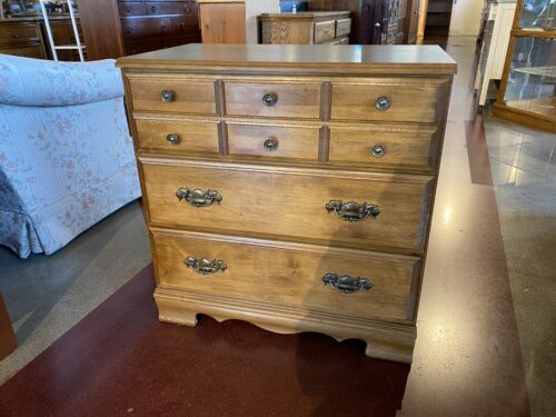 Vintage Medium Wood Three Drawer Dresser