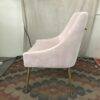 TOV Pink Velvet Side Chair w/ Gold Accents (Set of 2)