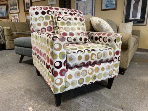 Multicolored Polka Dot Armchair w/ Matching Pillows