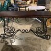 Curling Wrought Iron Base Sofa Table
