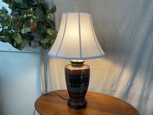 Art Deco Egyption-Inspired Ceramic Table Lamp
