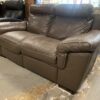 Brown Electric Reclining Leather Loveseat