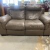 Brown Electric Reclining Leather Loveseat