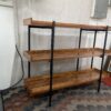 3 Tier Wood and Metal Etagere Bookshelf