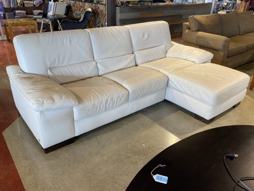 ITALSOFA  White 2Pc. Sectional w/ Chaise